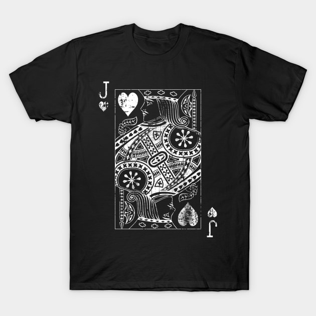 Jack Of Hearts Vintage Card T-Shirt by Grandeduc